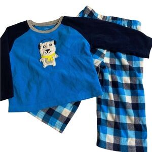 Carter's Blue and Black Plaid Kids Pajama Set
